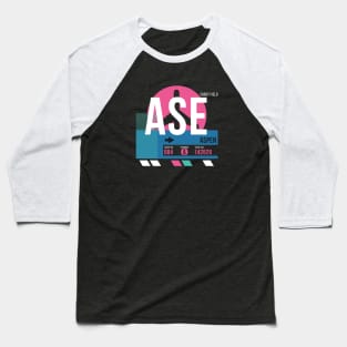 Aspen (ASE) Airport // Sunset Baggage Tag Baseball T-Shirt